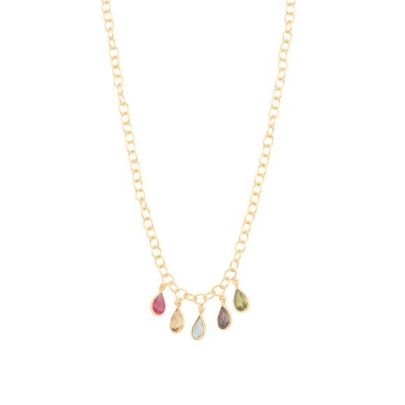 SHAANTI JEWELS multi Made In India 18k Gp Sterling Silver Multi Gem Necklace